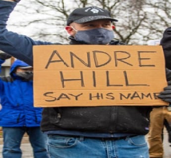 andre hill protester